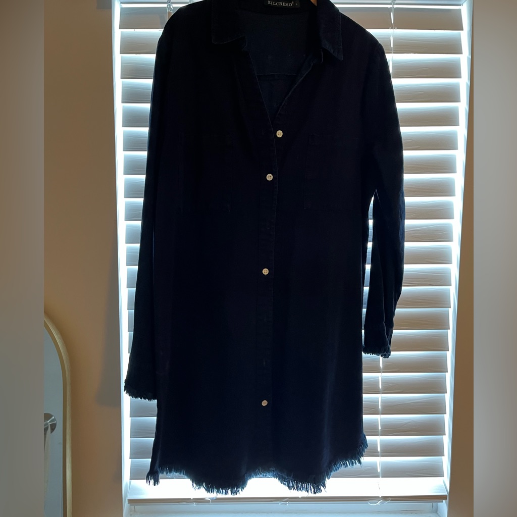 Navy Oversized Button Down